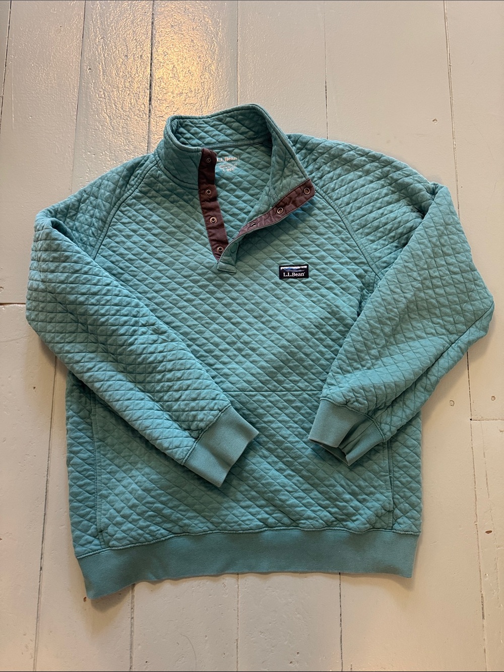 L.L. Bean women’s Quilted Pullover Sweater - Aqua